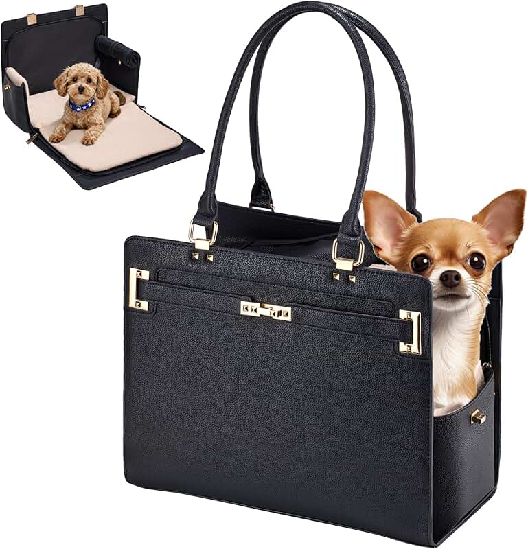Stylish Small Dog Purse Carrier with Cushion