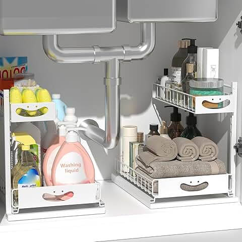 Two-Pack Under Sink Organizer with Pull-Out Drawers