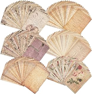 180 Sheets of Vintage Scrapbook Paper for Crafts