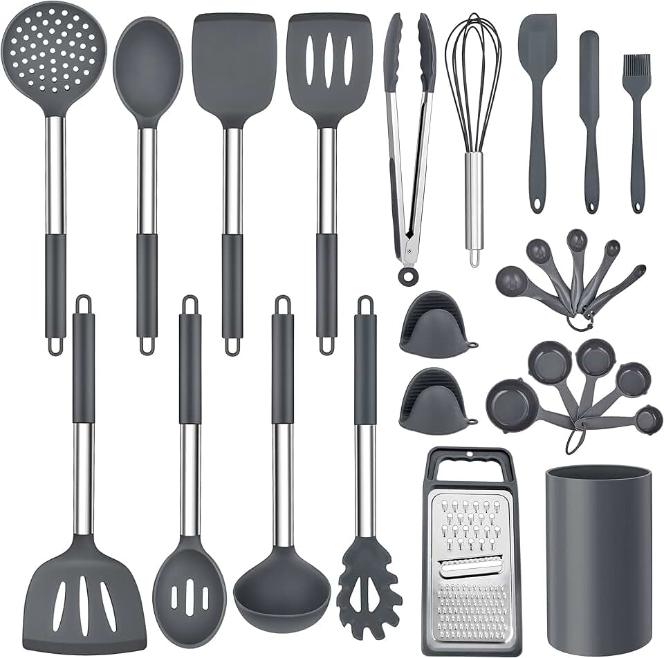 27-Piece Silicone Kitchen Utensil Set with Holder
