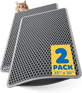 Large Cat Litter Mats, 2-Pack, Non-Slip, Easy to Clean