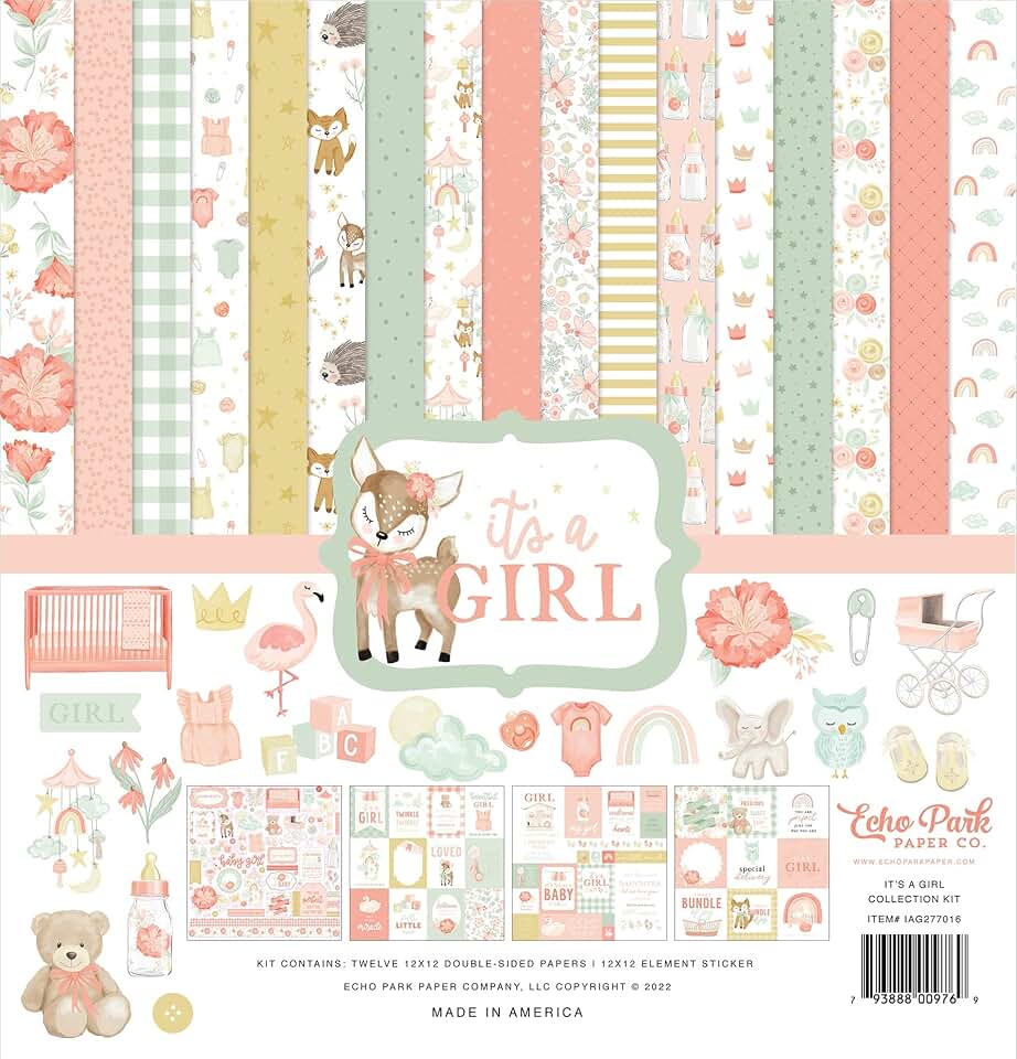 It's A Girl 12x12 Paper Kit