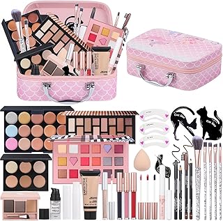 Makeup Kit for Girls and Teens with Eyeshadow, Foundation, and Brushes
