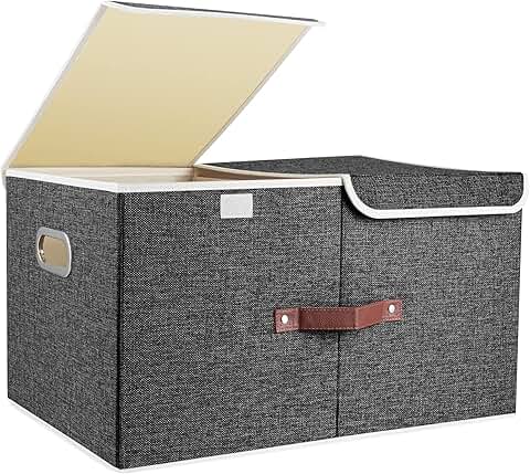 Large Collapsible Fabric Storage Bin with Lid