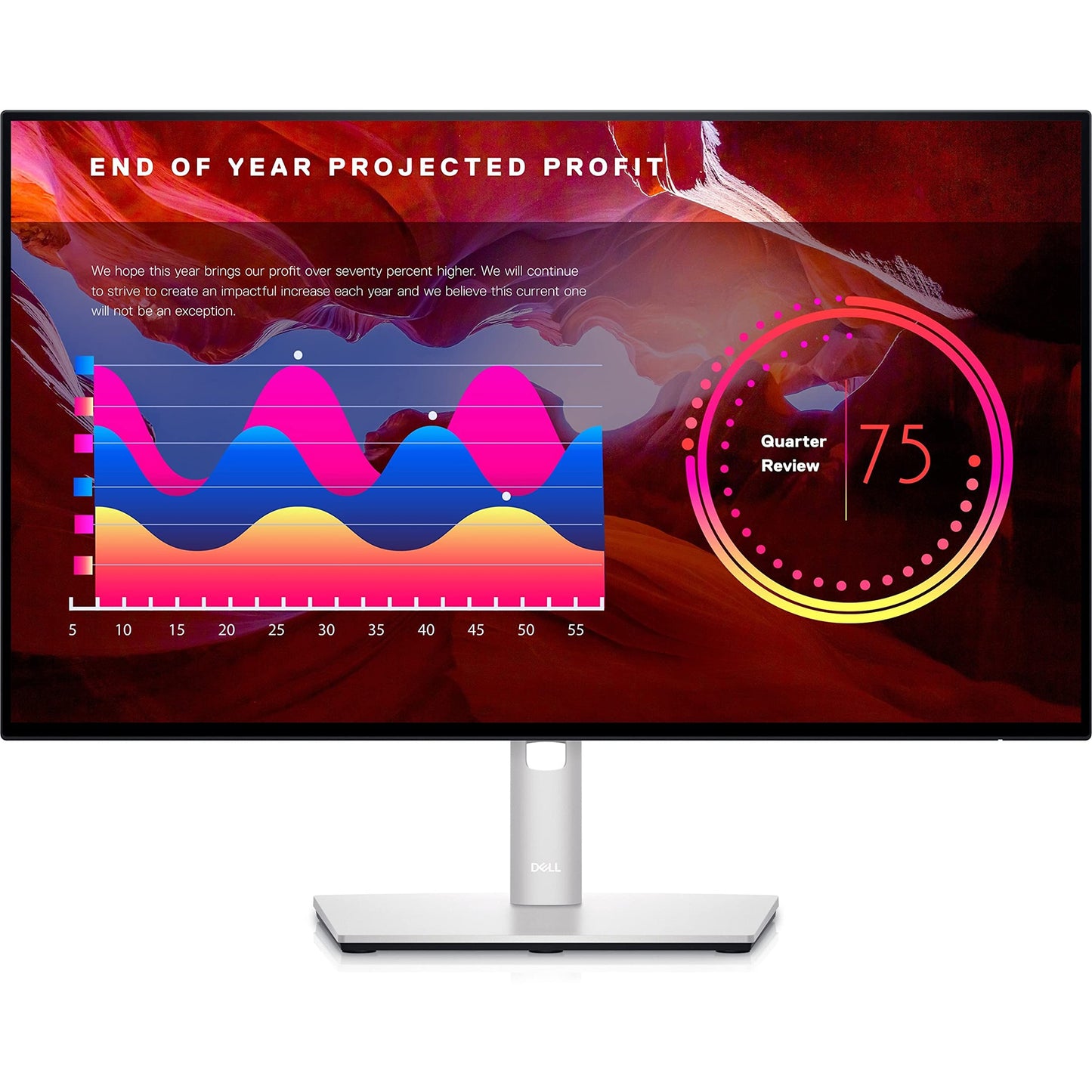 UltraSharp 23.8 Inch Adjustable Monitor FHD (Full HD) Infinity Edge - U2422H, 1920x1080 16:9 8ms, 16.7 Million Colors, Color Gamut 100% sRGB, Tilt, Swivel, Pivot, Height Adjustable