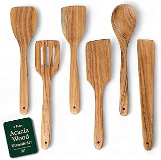 Set of 6 Acacia Wood Cooking Utensils
