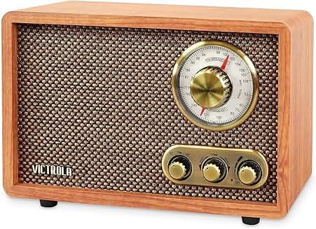 Retro Wood Bluetooth Radio with Built-in Speakers