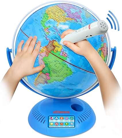 Interactive 9-inch Globe with Smart Pen for Kids