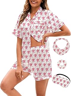 Silk Women's Pajama Set with Sleep Mask and Accessories