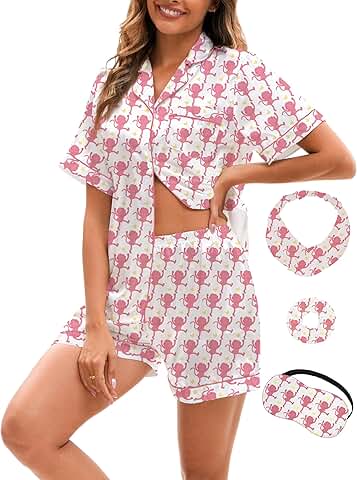 Silk Women's Pajama Set with Sleep Mask and Accessories