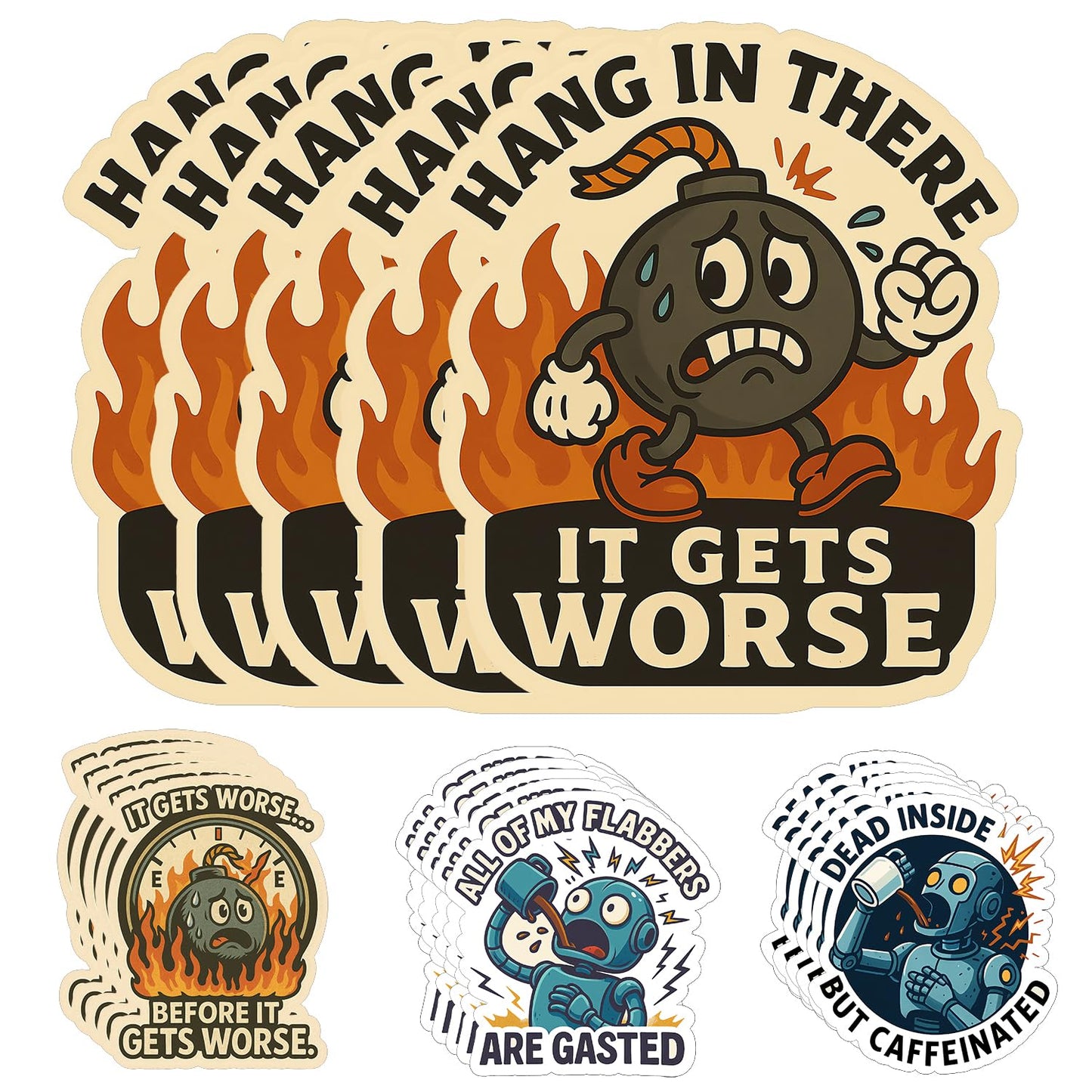 20 Pack of "It Gets Worse" Laptop and Phone Stickers