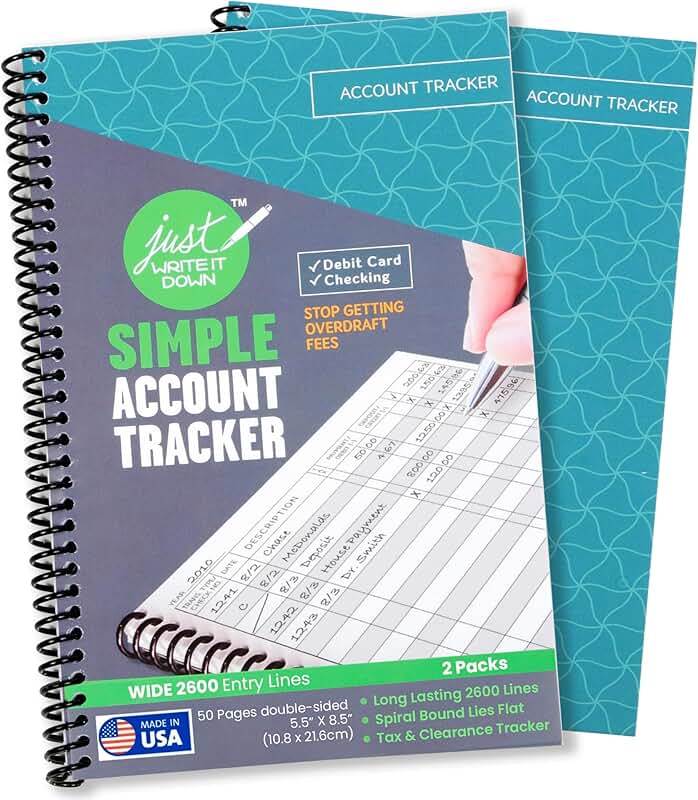 Premium checkbook and debit card ledger set, teal