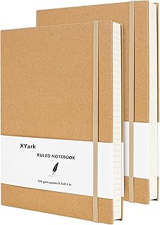 A5 Kraft Hardcover Notebook Set, 2 Pack