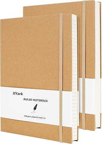 A5 Kraft Hardcover Notebook Set, 2 Pack