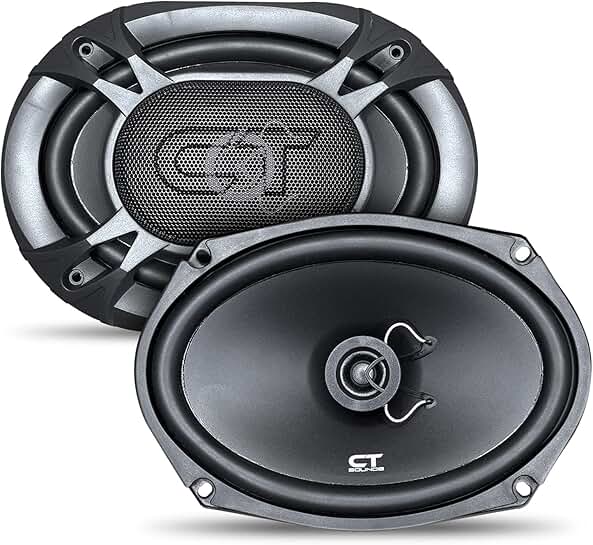 Pair of 6x9 Inch Coaxial Car Speakers, 200 Watts