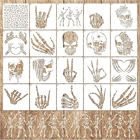 Reusable Skull Stencil for Painting on Wood and More