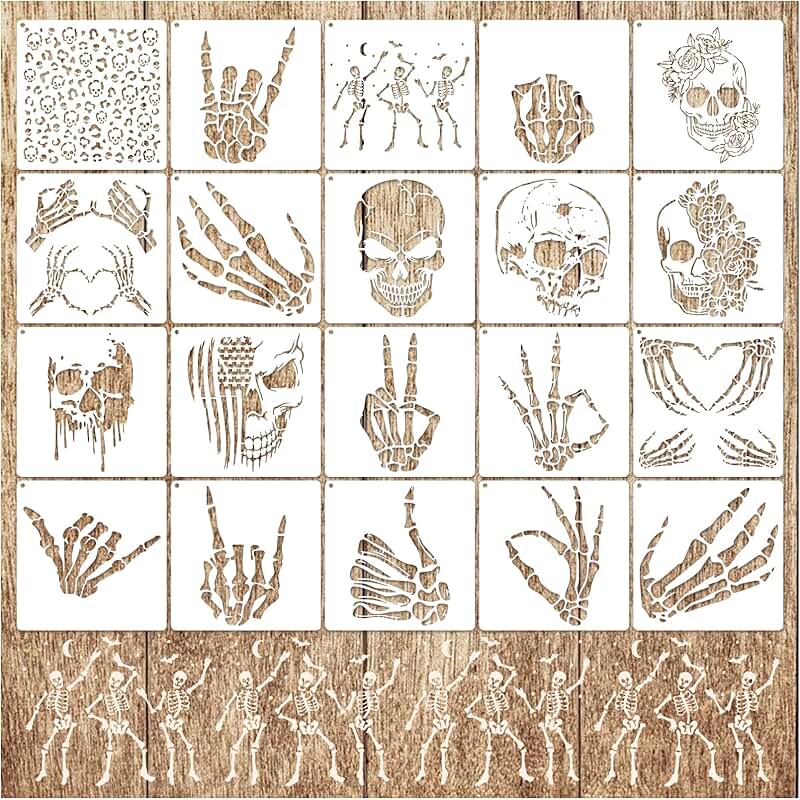 Reusable Skull Stencil for Painting on Wood and More