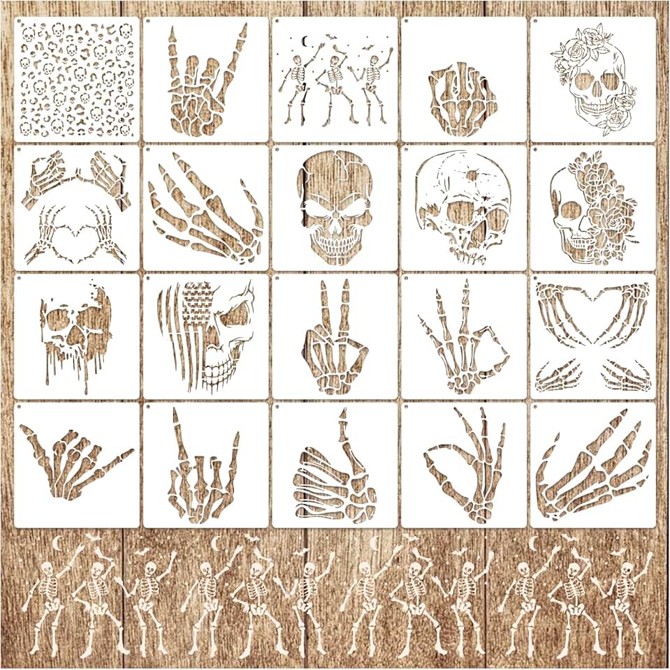 Reusable Skull Stencil for Painting on Wood and More