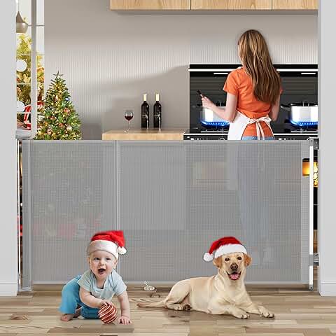 138-Inch Reinforced Retractable Baby and Pet Gate