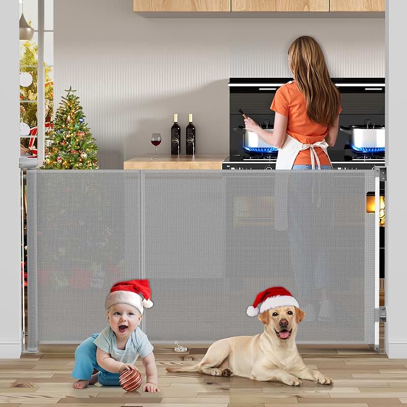 138-Inch Reinforced Retractable Baby and Pet Gate