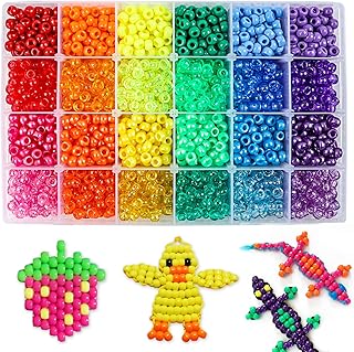 2880-Piece Rainbow Pony Beads Kit for Crafts and Jewelry