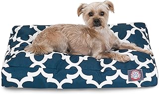 Navy Trellis Small Rectangle Indoor Outdoor Dog Bed