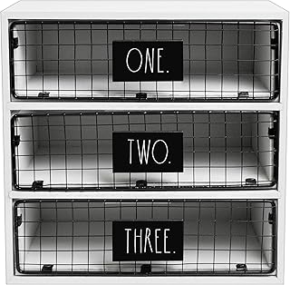 White 3-Drawer Desktop Organizer for Mail and Stationery
