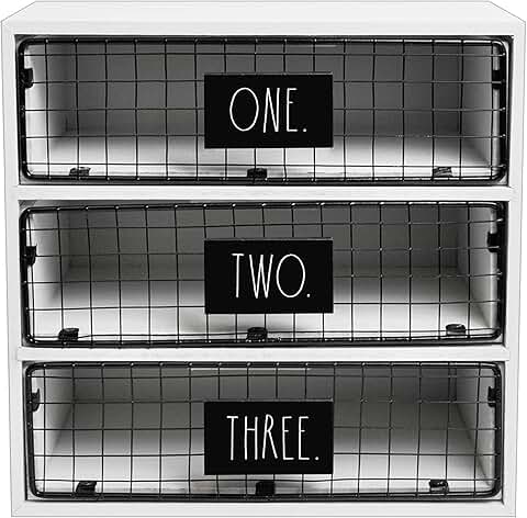 White 3-Drawer Desktop Organizer for Mail and Stationery