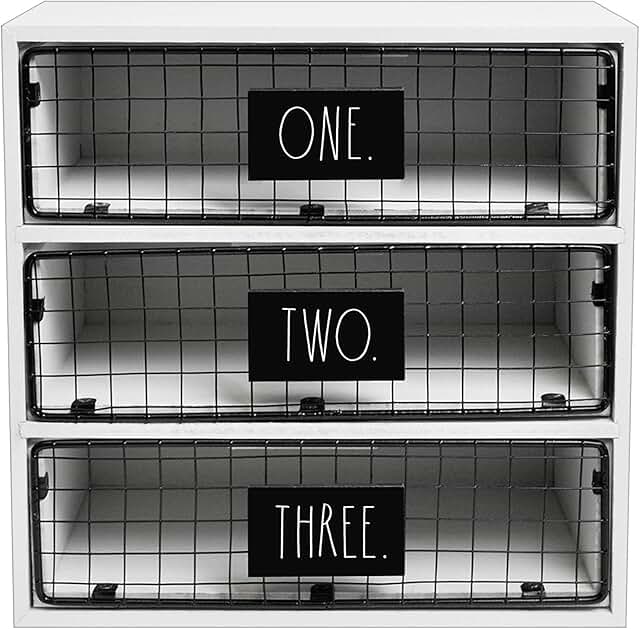 White 3-Drawer Desktop Organizer for Mail and Stationery