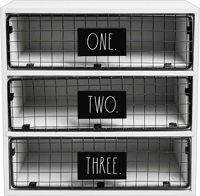 White 3-Drawer Desktop Organizer for Mail and Stationery
