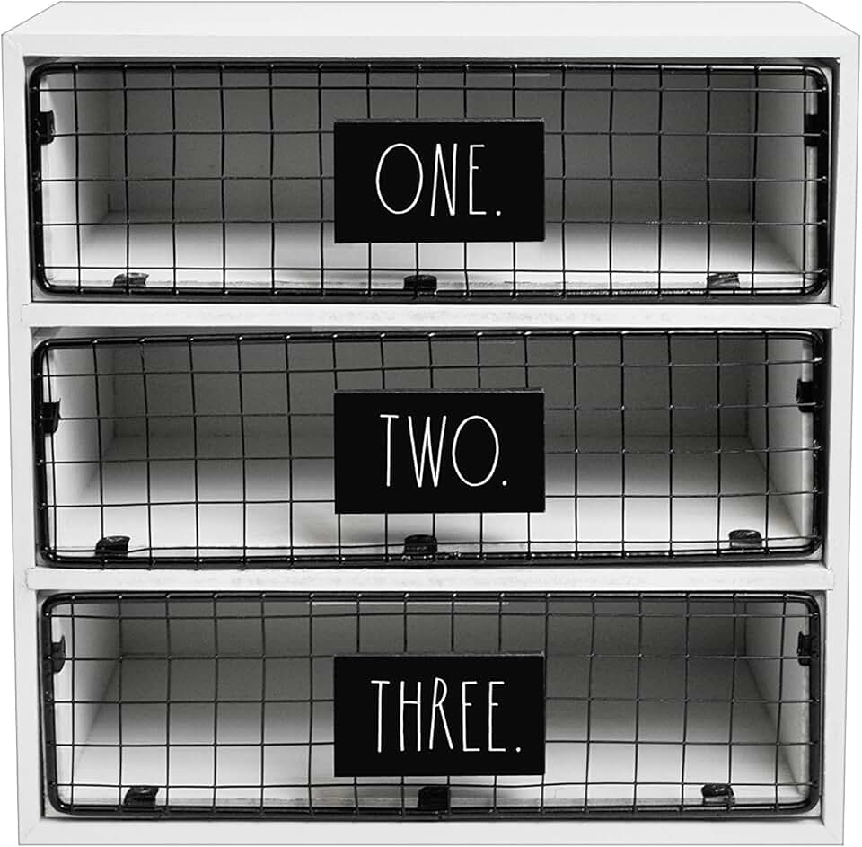 White 3-Drawer Desktop Organizer for Mail and Stationery