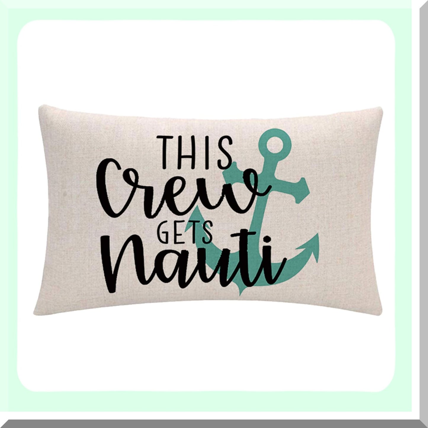 Sea Anchor Decor Pillow Covers - Set of 2 Nautical Ocean Style Rectangular Cushion Covers. Beach Seas The Day Summer Decorative Lumbar Pillowcase for a coastal touch to your home decor.