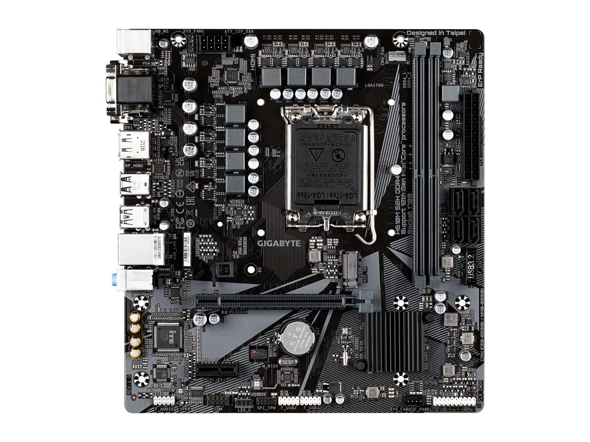 H610M S2H DDR4 (H610/ Intel LGA 1700/ Micro ATX/ DDR4/ Single M.2/ PCIe 4.0/ USB 3.2 Gen1/ Realtek GbE LAN/Motherboard)