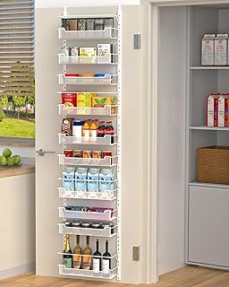 10-Tier Over the Door Pantry Organizer in White
