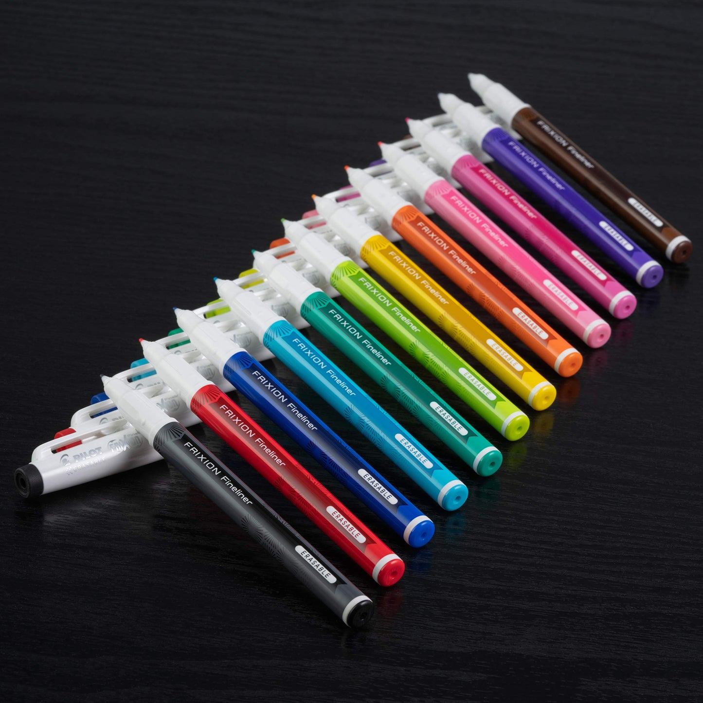 Erasable Fineliner Pens, 0.5 mm, Pack of 12, Assorted Colors