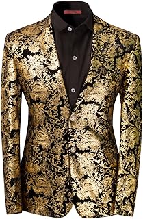 Men's Floral Slim Fit Notched Lapel Dress Suit
