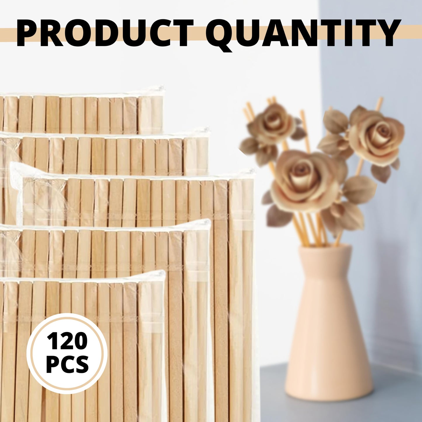 120 PCS Wooden Dowel Rods 12 Inch Unfinished Wood Sticks