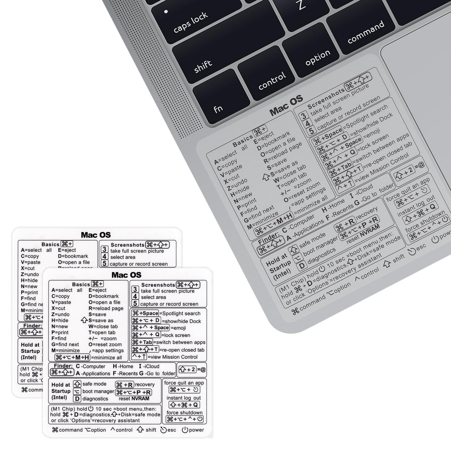 MacBook Keyboard Shortcut Stickers, 2-Pack