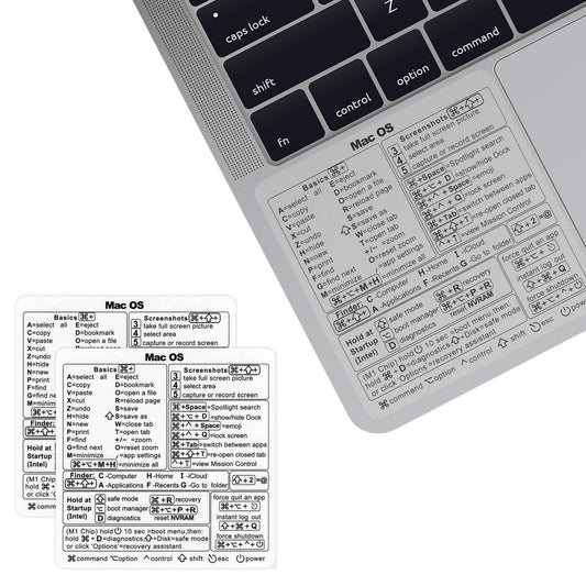 MacBook Keyboard Shortcut Stickers, 2-Pack