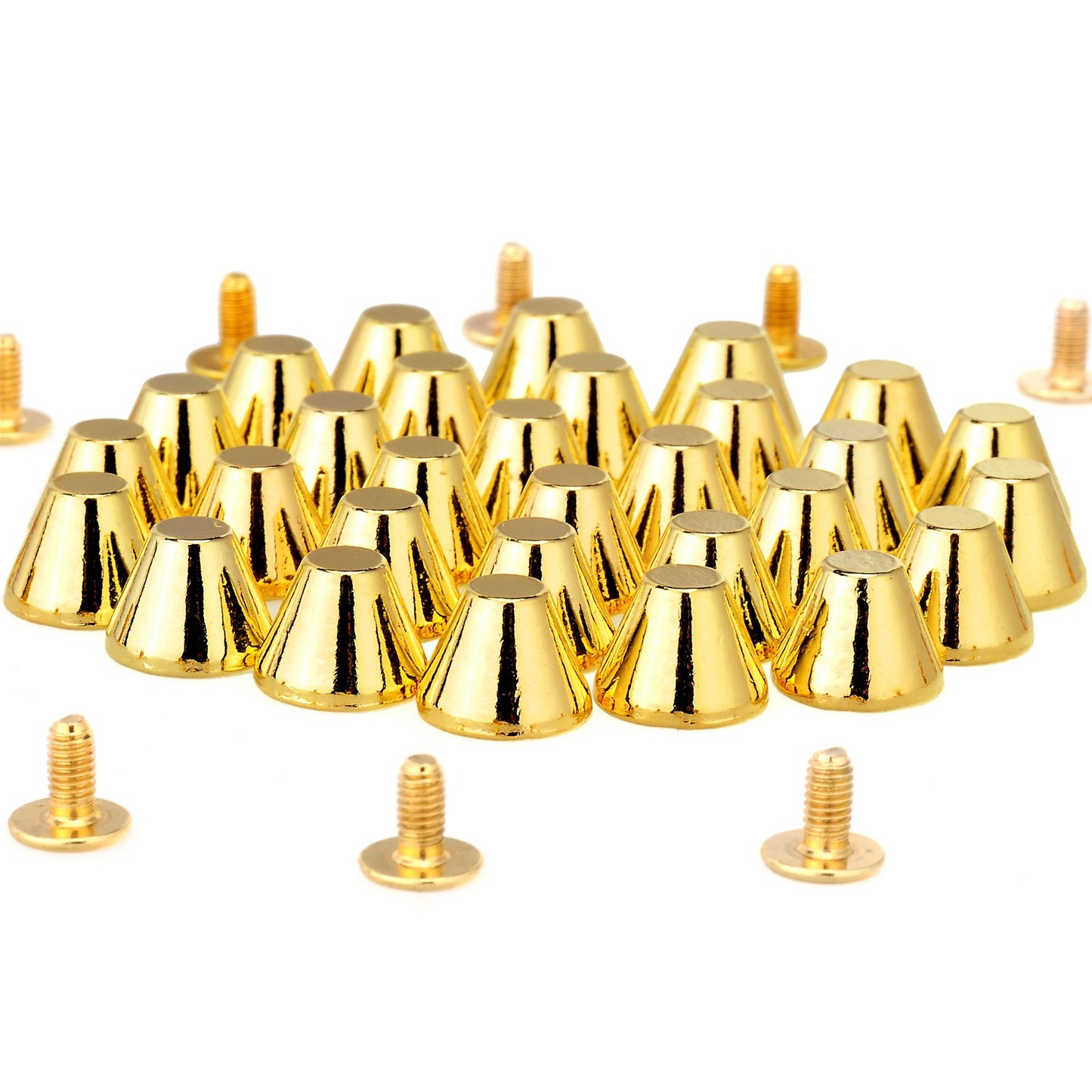 10 Sets Gold 8MM Mushroom Studs and Spikes