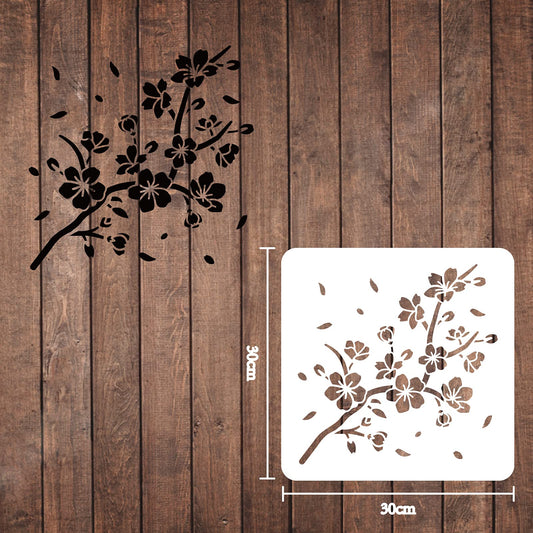 Cherry Blossom Art Template 11.8x11.8inch Plastic Branch