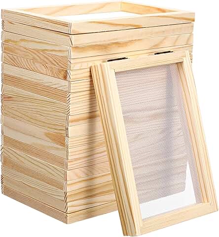 Set of 8 Wooden Paper Making Frames for Crafts