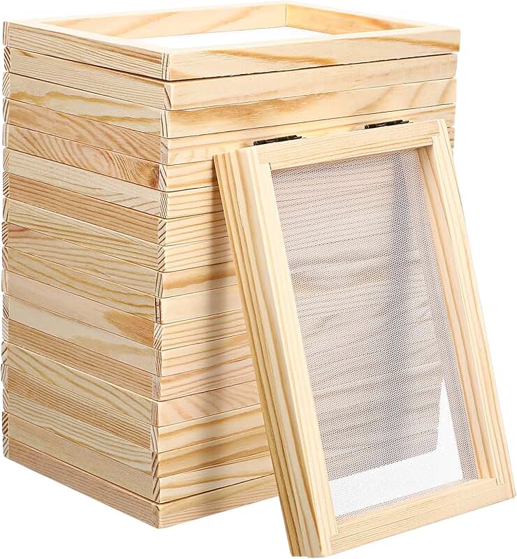 Set of 8 Wooden Paper Making Frames for Crafts