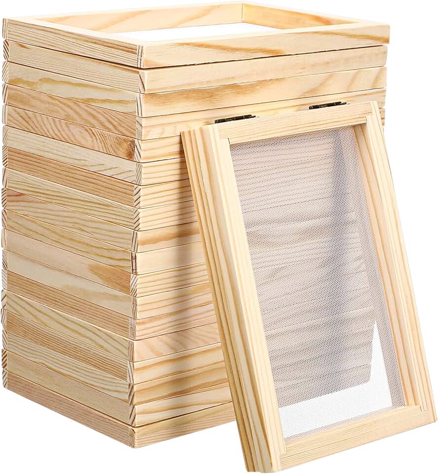 Set of 8 Wooden Paper Making Frames for Crafts