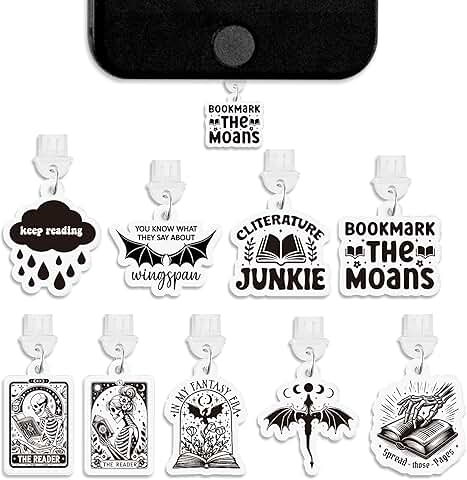 Set of 9 Type C Dust Plugs for Phones and E-Readers