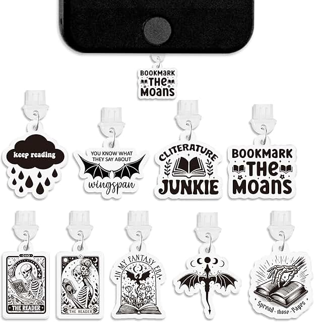 Set of 9 Type C Dust Plugs for Phones and E-Readers