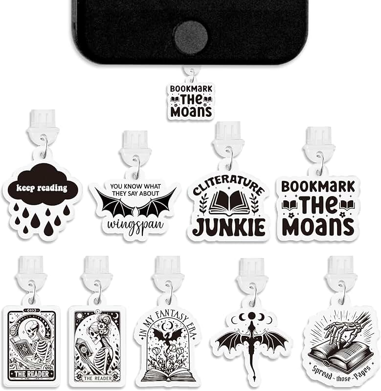 Set of 9 Type C Dust Plugs for Phones and E-Readers