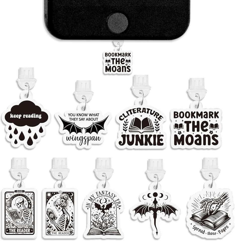 Set of 9 Type C Dust Plugs for Phones and E-Readers