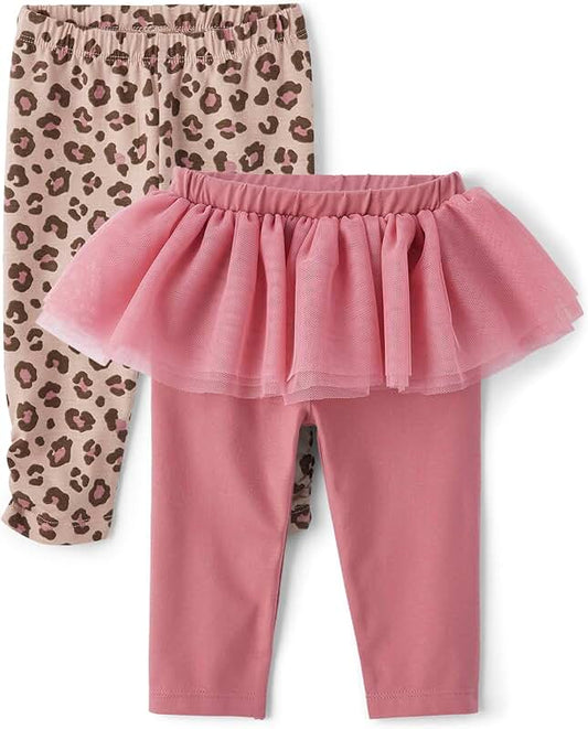 Baby Girls' Knit Pull-On Pants, 2-Pack, 9-12 Months