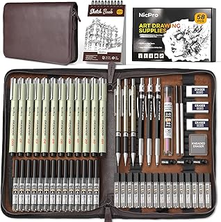 58-Piece Art Drawing Supplies Kit with Pencils and Sketchbook